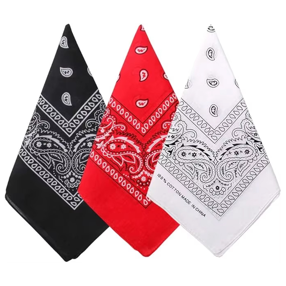 Bandana Blank White - Sciarpa Paisley Hip Hop Cowboy, Foulard